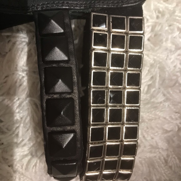 Black/Silver rockstud heels - Picture 3 of 8